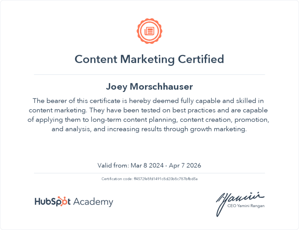 Content Marketing Certified